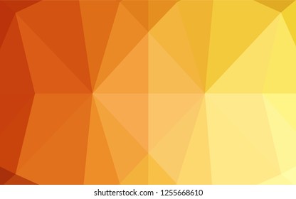 Light Yellow, Orange vector abstract mosaic pattern. Colorful abstract illustration with gradient. Triangular pattern for your business design.