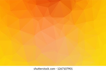 Light Yellow, Orange vector abstract mosaic pattern. Glitter abstract illustration with an elegant design. The polygonal design can be used for your web site.
