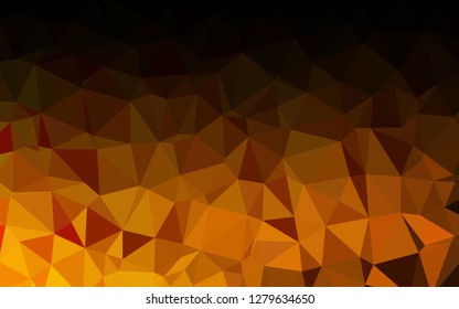 Light Yellow, Orange vector abstract mosaic background. Shining illustration, which consist of triangles. Completely new template for your business design.