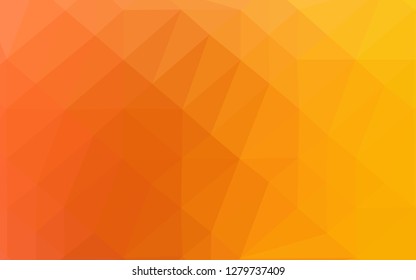 Light Yellow, Orange vector abstract mosaic background. Shining illustration, which consist of triangles. Completely new design for your business.