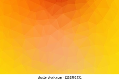 Light Yellow, Orange vector abstract mosaic backdrop. Geometric illustration in Origami style with gradient. New texture for your design.