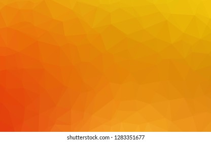 Light Yellow, Orange vector abstract mosaic background. Colorful illustration in Origami style with gradient.  Completely new template for your business design.