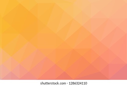 Light Yellow, Orange vector abstract mosaic backdrop. Colorful illustration in Origami style with gradient.  Polygonal design for your web site.
