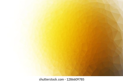 Light Yellow, Orange vector abstract mosaic pattern. Triangular geometric sample with gradient.  Completely new design for your business.