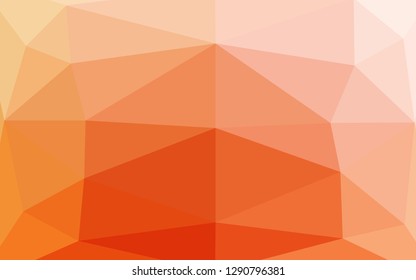 Light Yellow, Orange vector abstract mosaic backdrop. Colorful illustration in abstract style with gradient. The best triangular design for your business.