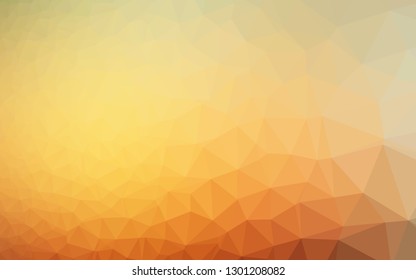 Light Yellow, Orange vector abstract polygonal layout. Colorful illustration in Origami style with gradient.  Textured pattern for background.