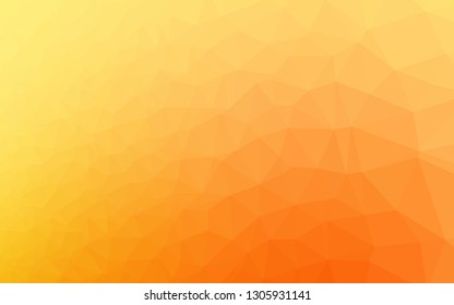Light Yellow, Orange vector abstract polygonal texture. A sample with polygonal shapes. Triangular pattern for your business design.