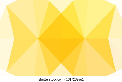 Light Yellow, Orange vector abstract mosaic backdrop. Shining illustration, which consist of triangles. The best triangular design for your business.