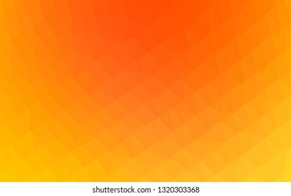 Light Yellow, Orange vector abstract mosaic pattern. Creative illustration in halftone style with gradient. Brand new design for your business.
