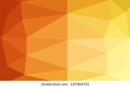 Light Yellow, Orange vector abstract polygonal cover. Colorful illustration in Origami style with gradient.  Template for your brand book.