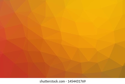 Light Yellow, Orange vector abstract mosaic backdrop. Shining illustration, which consist of triangles. Completely new template for your business design.