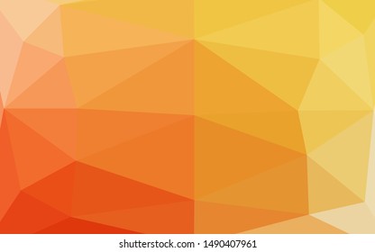 Light Yellow, Orange vector abstract mosaic backdrop. Colorful illustration in Origami style with gradient.  Completely new template for your business design.