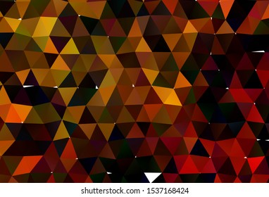 Light Yellow, Orange vector abstract mosaic background. Triangular geometric sample with gradient.  Elegant pattern for a brand book.