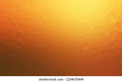 Hellgelbe, orangefarbene, abstrakte polygonale Textur. Leuchtende Illustration, die aus Dreiecken besteht. Polygonal Design für Ihre Website.