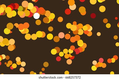 Light Yellow, Orange vector abstract pattern with circles. Geometry template for your business design. Background with colored spheres.