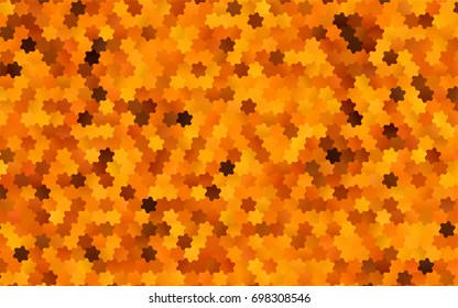 Light Yellow, Orange vector abstract textured polygonal background. Brand-new blurry hexagonal design. Pattern can be used for background.
