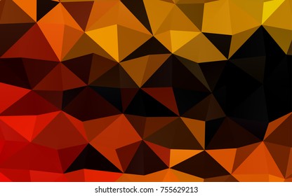 Light Yellow, Orange vector abstract polygonal background. Brand-new colored illustration in blurry style with gradient. Triangular pattern for your business design.