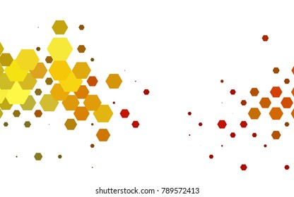 Light Yellow, Orange vector abstract textured polygonal background. Brand-new blurry hexagonal design. Pattern can be used for background.