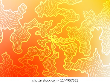 Light Yellow, Orange vector backdrop with bent lines. A sample with blurred bubble shapes. A completely new marble design for your business.