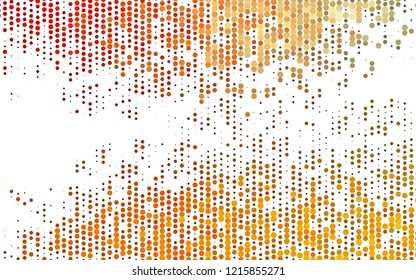 Light Yellow, Orange vector backdrop with dots. Illustration with set of shining colorful abstract circles. Pattern for ads, leaflets.