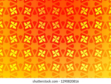 Light Yellow, Orange vector backdrop with lines, rhombus. Illustration with set of colorful triangles, squares. Pattern can be used for websites.