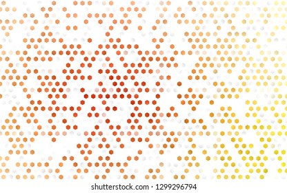 Light Yellow, Orange vector backdrop with hexagons. Illustration of colored hexagons on white surface. Pattern can for your ad, booklets.