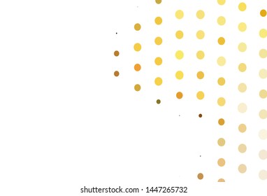 Light Yellow, Orange vector backdrop with dots. Illustration with set of shining colorful abstract circles. Completely new template for your brand book.