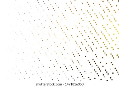 Light Yellow, Orange vector backdrop with dots. Blurred decorative design in abstract style with bubbles. Pattern of water, rain drops.