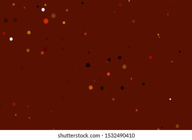Light Yellow, Orange vector backdrop with dots. Illustration with set of shining colorful abstract circles. Pattern of water, rain drops.