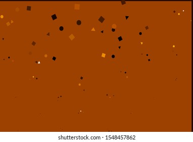 Light Yellow, Orange vector backdrop with lines, circles, rhombus. Abstract illustration with colorful dots, lines, cubes. Modern template for your landing page.