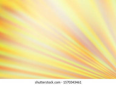 Light Yellow, Orange vector backdrop with long lines. Decorative shining illustration with lines on abstract template. Best design for your ad, poster, banner.