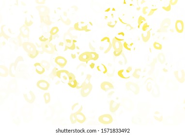 Light Yellow, Orange vector backdrop with dots. Glitter abstract illustration with blurred drops of rain. Design for business adverts.