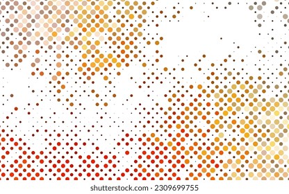 Light Yellow, Orange vector backdrop with dots. Illustration with set of shining colorful abstract circles. Pattern of water, rain drops.