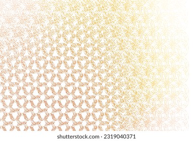 Hellgelber, orangefarbener Vektorhintergrund mit Punkten. Unscharfe Blasen auf abstraktem Hintergrund mit buntem Farbverlauf. Muster für schöne Websites.