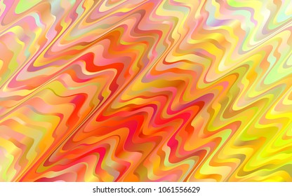 Light Yellow, Orange vector background with liquid shapes. Colorful illustration in abstract marble style with gradient. The template for cell phone backgrounds.