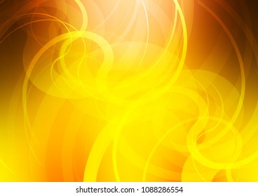 Light Yellow, Orange vector background with bubble shapes. A completely new color illustration in marble style. The best blurred design for your business.