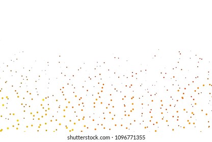 Light Yellow, Orange vector  background with dots. Illustration with set of shining colorful abstract circles. Completely new template for your brand book.