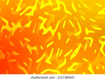 Light Yellow, Orange vector background with curved circles. Creative illustration in halftone marble style with gradient. The template for cell phone backgrounds.