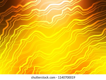 Light Yellow, Orange vector background with abstract lines. A sample with blurred bubble shapes. The best blurred design for your business.