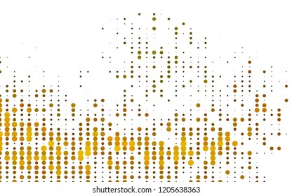 Light Yellow, Orange vector background with bubbles. Glitter abstract illustration with blurred drops of rain. Design for posters, banners.