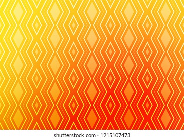 Light Yellow, Orange vector background with lines, rhombuses. Colorful illustration with lines, cubes on abstract template. Best design for your ad, poster, banner.