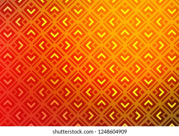 Light Yellow, Orange vector background with lines, rhombuses. Shining colorful illustration with lines, rectangles. Best design for your ad, poster, banner.