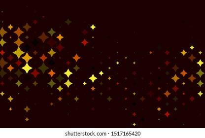 Light Yellow, Orange vector background with colored stars. Decorative shining illustration with stars on abstract template. The pattern can be used for new year ad, booklets.