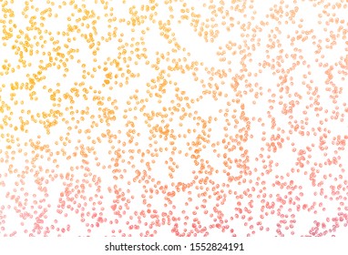 Light Yellow, Orange vector background with bubbles. Beautiful colored illustration with blurred circles in nature style. Pattern for ads, leaflets.