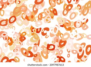 Light Yellow, Orange vector background with bubbles. Modern abstract illustration with colorful water drops. Template for your brand book.