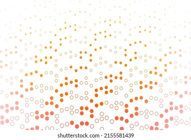 Amarillo claro, fondo vectorial naranja con burbujas. Ilustración con un conjunto de círculos abstractos de colores brillantes. Patrón de agua, caídas de lluvia.