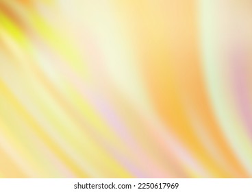 Light Yellow, Orange vector background with bent lines. Blurred geometric sample with gradient bubbles.  New composition for your brand book.