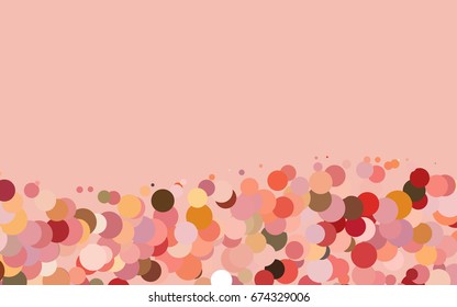 Light Yellow, Orange vector banner with circles, spheres. Abstract spots. Background of Art bubbles in halftone style with colored gradient.