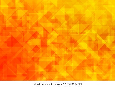 Light Yellow, Orange vector blurry hexagon blurry triangle. Brand new colored illustration in blurry style with gradient. Brand new style for your business design.
