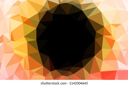 Light Yellow, Orange vector blurry hexagon texture. Glitter abstract illustration with an elegant design. The best triangular design for your business.